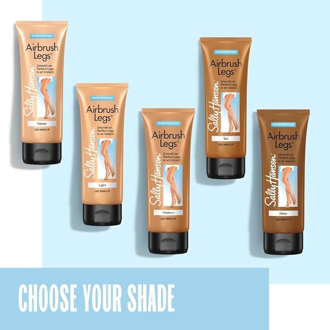 Sally Hansen Airbrush Legs Leg Makeup Lotion | Easy Application, Flawless-Looking Legs, Water-Resistant, Transfer-Proof | Fairest | Natural Tan Finish