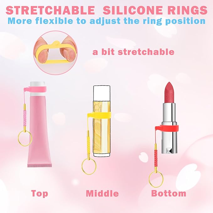 WK IEASON Lip Balm Holder for Chapstick Lipstick Lip Gloss Keychain, Small Christmas Gifts Stocking Stuffers for Teen Girls
