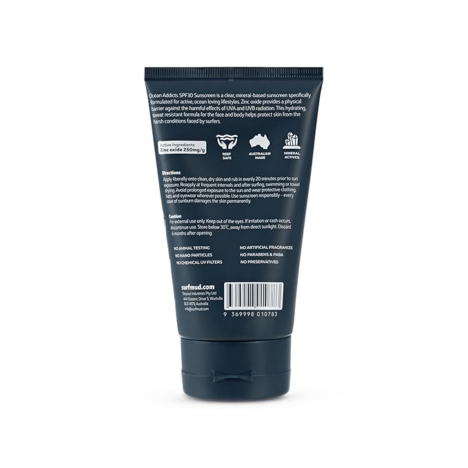 Ocean Addicts SPF30 Sunscreen 125g SURFMUD Australia
