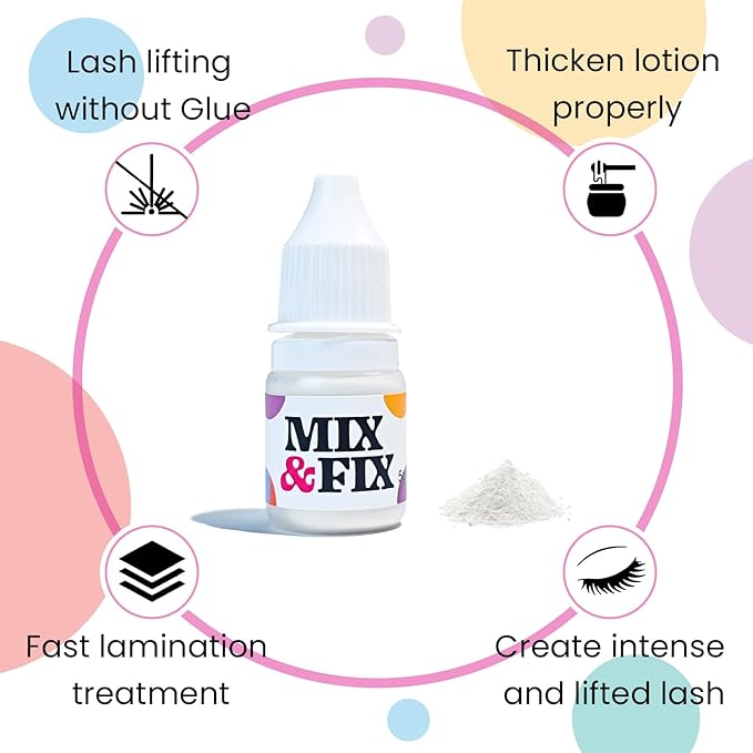 PERMANIA Korean Lash Lift Powder, Super Mix Eyelash Perm Solution Achieve Glue-free for Lash Lift, Salon Use (with Flat Shields)