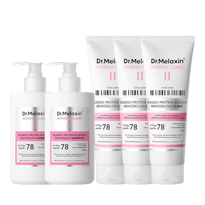 Dr.Melaxin Bondex Protein Bonding Remodeling Conditioner+Shampoo | Hair Clinic for Shiny Hair | Strengthening Keratin & Peptides Bonder | Repair & Restore Strength of Dry, Damaged Hair