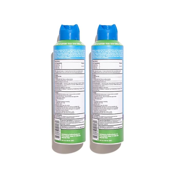 Bullfrog Quik Spray Sunscreen SPF 50 | Oxybenzone & Octinoxate Free | Broad Spectrum Moisturizing UVA/UVB, 2 pack