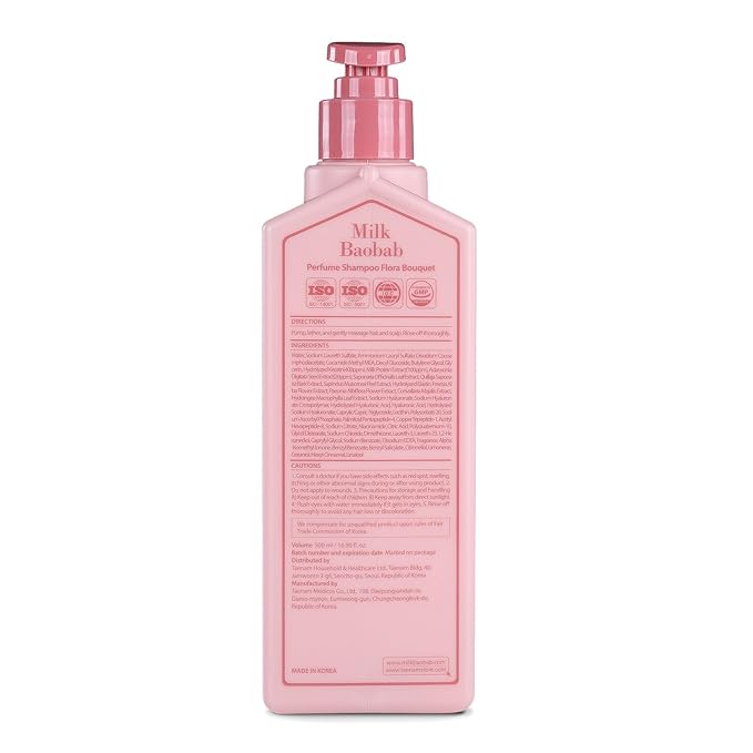 Hydrating Shampoo for Dry Hair, Nourishing Korean Hair Care, Long-Lasting Flora Bouquet Fragrance, Hydrolyzed Keratin, Paraben-Free, 16.9 fl oz