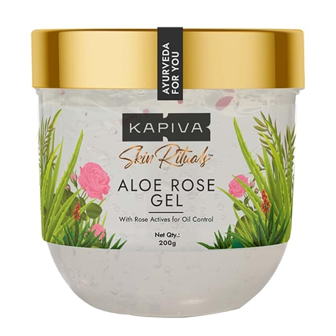 Kapiva Skin Rituals Aloe Rose Gel 200 gms | After-sun Soothing Gel | For Sunburn Relief & Hydration | Clinically Tested Rose Actives| Ayurvedic Tan Minimiser