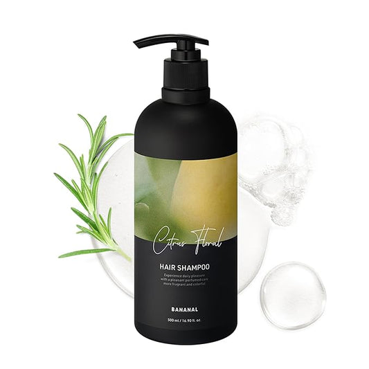 Korean Shampoo with Rosemary – Sulfate, Silicone & Paraben-Free Scalp Care Formula – Strengthens, Hydrates & Refreshes Hair with Proteins & Botanical Extracts – Citrus Floral, 500ml / 13.5 fl oz