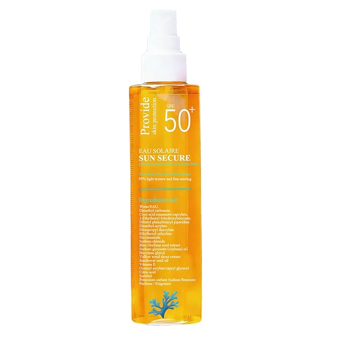 Eau Solaire Sun Secure SPF50 Spray - Coral Reef Safe Sunscreen - Broad-Spectrum UVA/UVB Protection, Water-Resistant,200M.