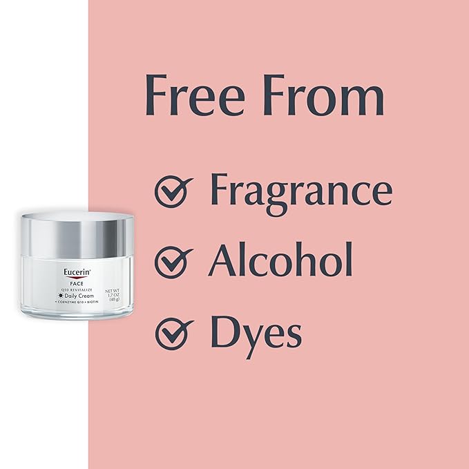 Eucerin Q10 Anti-Wrinkle Face Cream, Unscented Face Cream for Sensitive Skin, 1.7 Oz Jar (Pack of 12)
