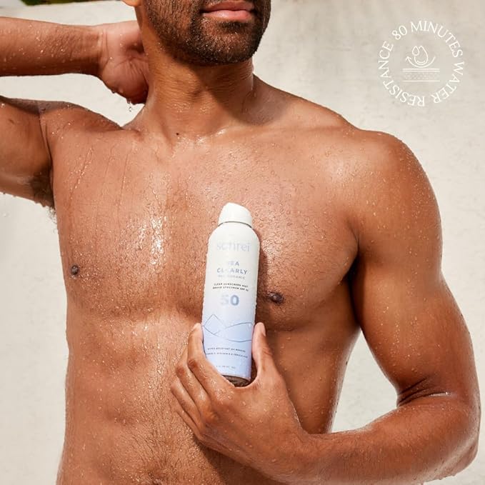 Sonrei Sea Clearly® Organic Mist Sunscreen | SPF 50, Broad Spectrum, Water-Resistant | Vegan, Non-Greasy | Ideal for Face & Body | 6 Fl Oz (Pack of 2)