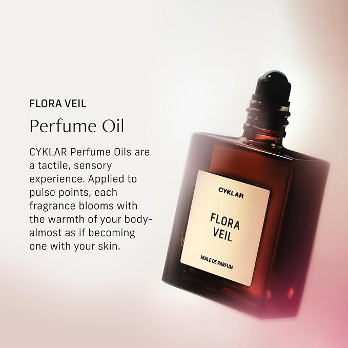 CYKLAR Perfume Oil for Skin – Flora Veil Scent – Fresh, Clean & Floral Perfume Fragrance with Raspberry, Peony & White Amber Notes – Travel-Friendly 30ml