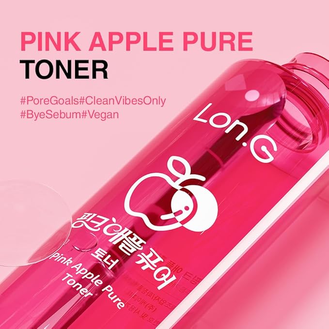 Pink Apple Pure Toner | Korean Skincare for Pores & Oil Control | Hydrating Apple Water with Botanical Extracts | Gentle Daily Toner for Smooth, Clear Skin (5.07 fl oz)