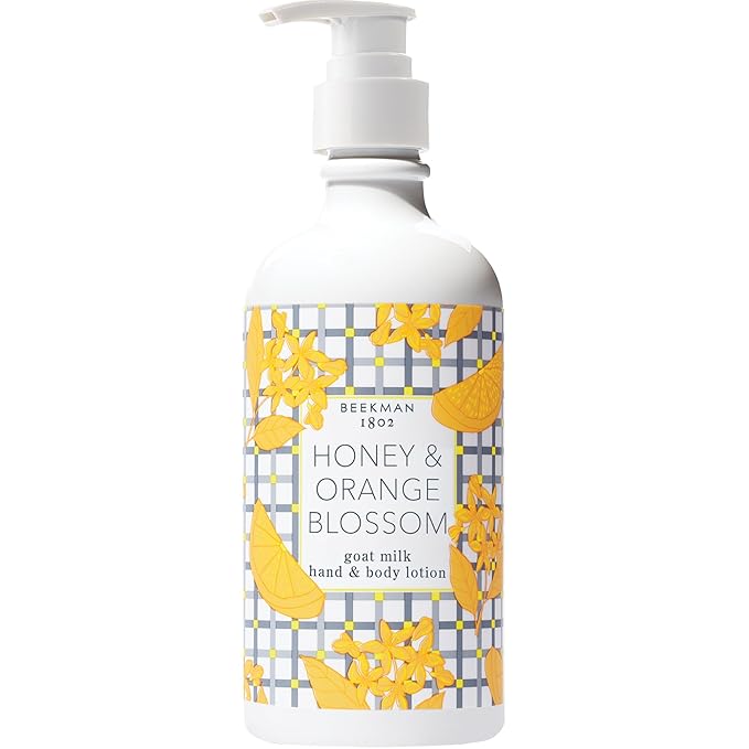Beekman 1802 Goat Milk Lotion – Body Lotion & Hand Lotion for Dry Skin, Lightweight Non-Greasy Formula with Shea Butter & Jojoba Oil, Cruelty Free, Lotion Pump – Honey & Orange Blossom