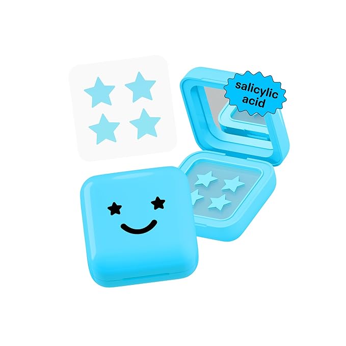 Starface Hydro-Star Salicylic Acid Patches + Big Blue Compact, Helps Unclog Pores and Shrink Spots, Absorb Fluid and Reduce Redness, Hydrocolloid, Vegan and Cruelty-Free Skincare (32 Count)