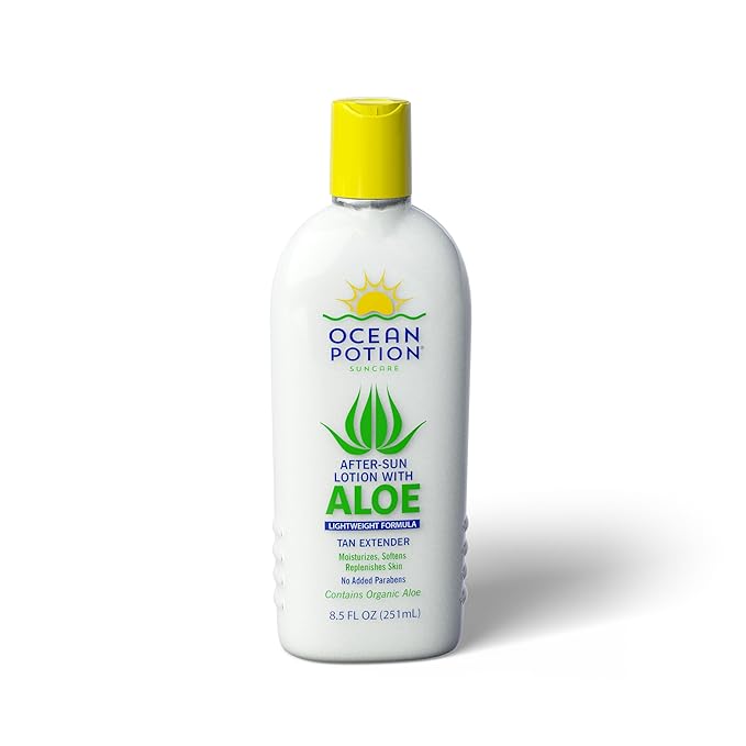 Ocean Potion After Sun Lotion with Aloe Vera, Hydrating Moisturizing Body Lotion for Dry Skin, Lightweight Aloe Vera Lotion with Vitamin E, Paraben-Free After Sun Care, 8.5 oz