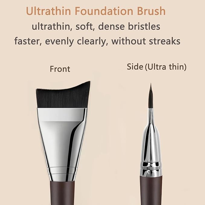 Foundation Brush, Angled Makeup Brush Ultra Thin Facial Brush Fast Flawless Face Mask Brushes for Blending Liquid Foundation, Blending Cream