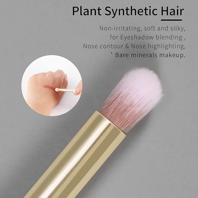 Small Nose Contour Brush, Angled Concealer Brush, Under Eye Concealer Makeup Brush - White