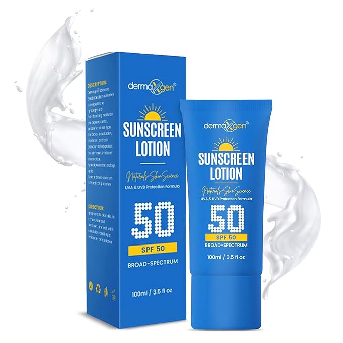 Sunscreen Lotion SPF 50 – Lightweight, Non-Greasy Sun Protection for All Skin Types. Hydrates, Skin Shield , Water-Resistant Coverage for Radiant, Moisturized Skin.
