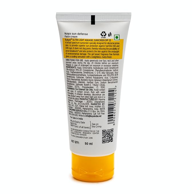 Kaya Skin Clinic SPF 25 Ultra Light Aquagel Sunscreen, 50ml
