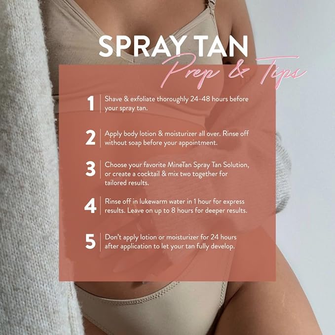 MineTan Spray Tan Solution | Double Dark - Fake Tanning Mist Best for Deep Bronzed Glow Skin Finish, Fast Drying, 1 Hour Express, Hydrating, Salon Professional Formula, Vegan, 33.8 Fl Oz