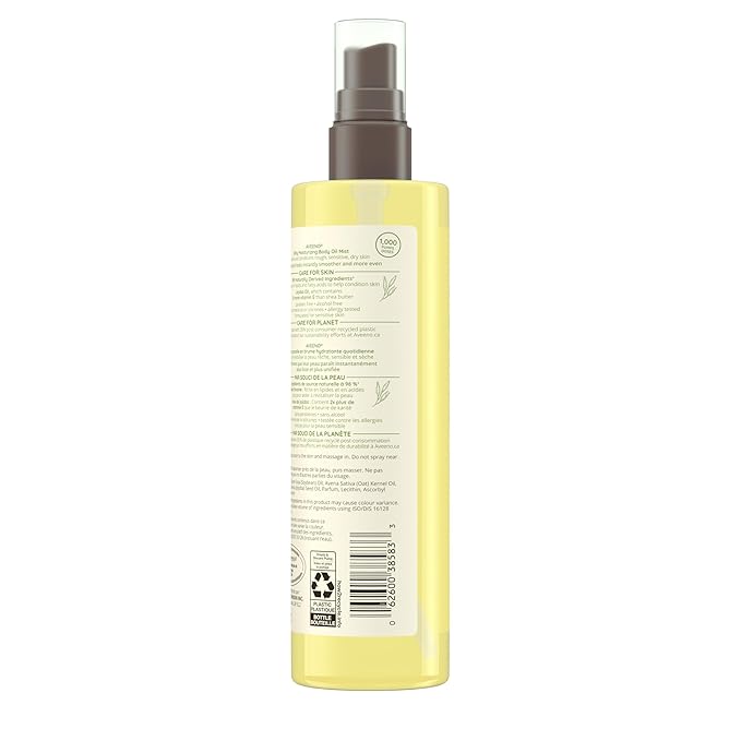 Aveeno Daily Moisturizing Oil Mist - Dry Skin, Sensitive Skin - Oat, Jojoba Oil - Hypoallergenic Body Oil - 200mL