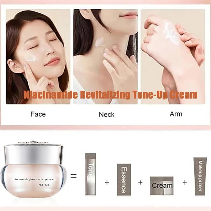 Niacinamide Revitalizing Tone-Up Cream, 30g Tone Up Cream, Niacinamide Makeup Cream, Makeup Concealer Foundation Oil Control & Long-Lasting (1Pcs, 30g)