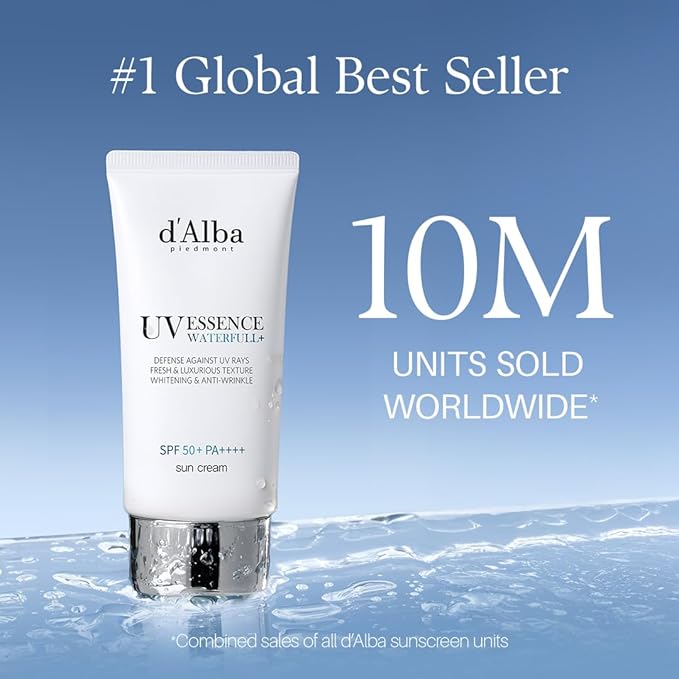 d'Alba Piedmont [ORIGINAL] UV Essence Sunscreen for Face SPF 50+ Face Moisturizer Korean Ultra Violet Protection White Truffle Sun Cream Hydrate Skin and Decrease Wrinkles