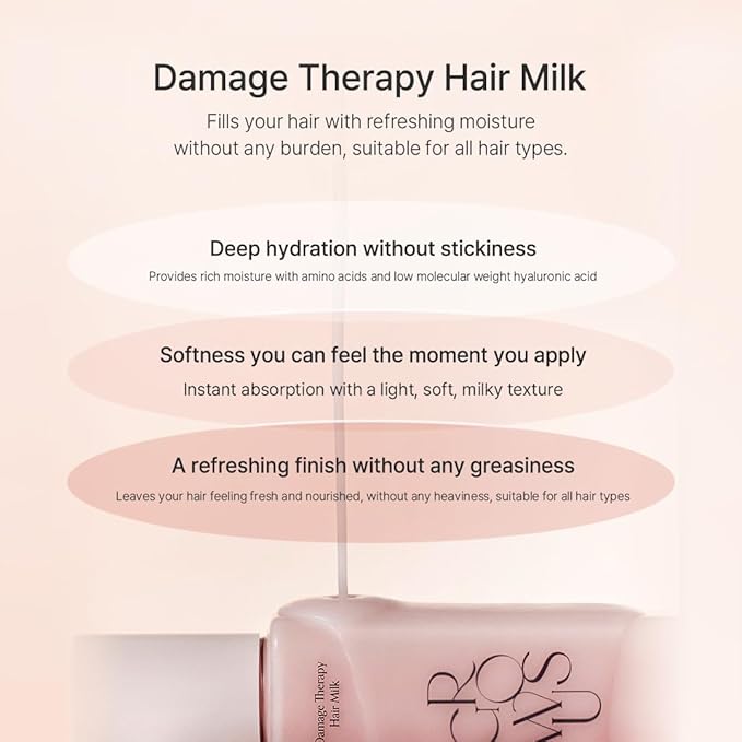 GROWUS Damage Therapy Hair Milk (5.41 fl oz) | Leave-In Hair Essence Lotion for Dry Frizzy Hair | Hydrating & Non-Greasy Volume Support K-Beauty