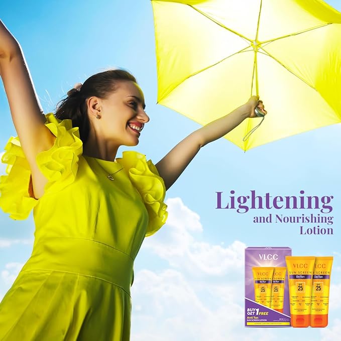 VLCC Natural Sciences | Sunscreen Lotion SPF 25+ | With Lemon | 150+150 (10.14 Fl Oz) | Pack of 2