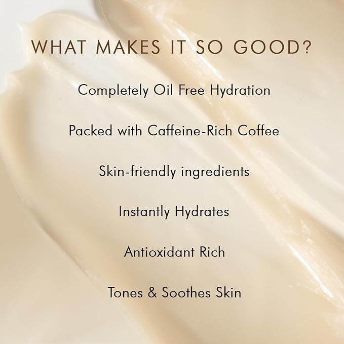 mCaffeine Naked and Raw Coffee Moisturizer - 48-Hour Face Cream Controls Excess Oil - Gel-Based Lotion Instant Moisture - Hyaluronic Acid - 1.69 oz (Pack of 2)
