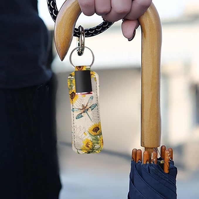 Pensura Chapstick Holder Keychain Fashion 5 Pcs Car Keychain Holder Portable Chapstick Holder Keep from Scratched and Dust