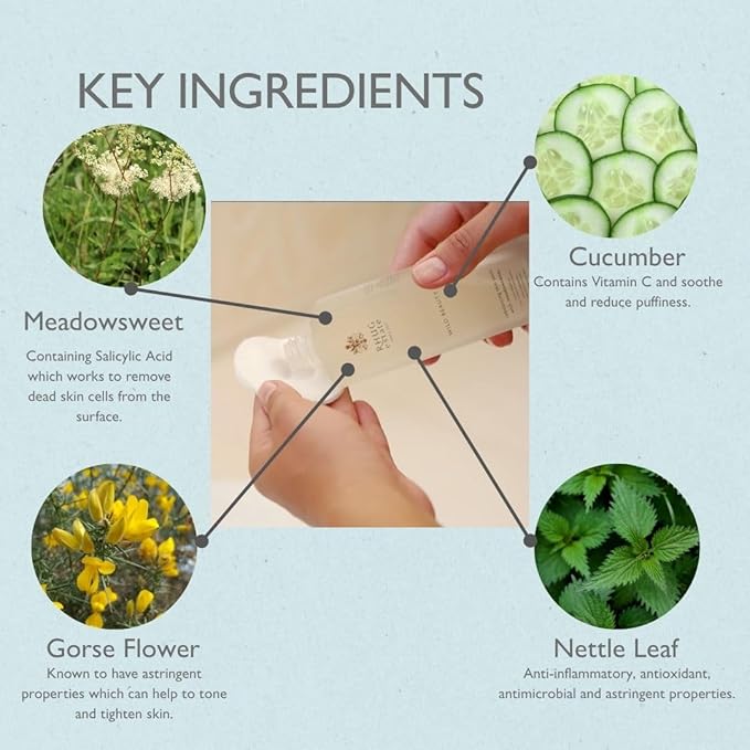 Rhug Wild Beauty - Rebalancing Skin Tonic with Meadowsweet | Refreshing Facial Toner | 120ml | Made in The UK