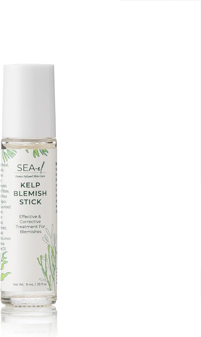 Sea El Kelp Blemish Stick Skincare Pimple Blackhead & Acne Spot Treatment Witch Hazel Rosemary & Tea Tree Oil Serum & Skin Toner for Women & Men, All Skin Types - .33 oz