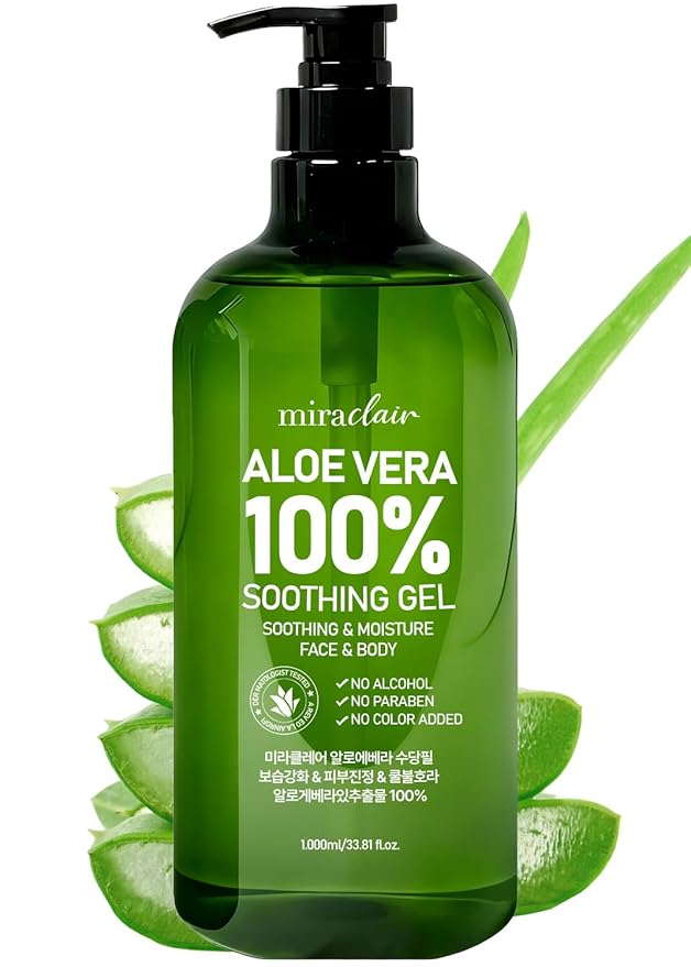 100% Pure Aloe Vera Soothing Gel – Aloe Vera Gel 1000ml, Moisturizing & Calming Skin Care for Face & Body Hair 33.81 fl oz