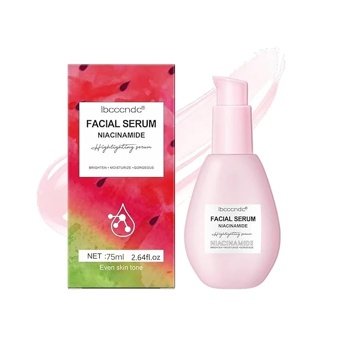 75ML Watermelon Niacinamide Serum, Watermelon Hydrating Serum With Hyaluronic Acid,Brighten Moisturizing,Lightweight Toner, 2.64Fl Oz