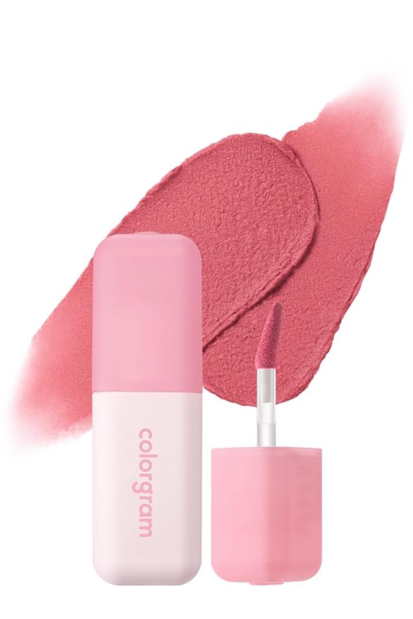 COLORGRAM NUDE BLUR TINT 17 RIPEN PEACH | K-Beauty Makeup, Soft-Focus Matte Lip Stain, 2-in-2 Lip & Cheek | Lightweight Blurring Tint for a Smooth & Airbrushed Finish, Non-Sticky Formula
