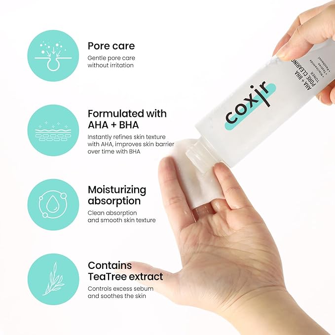 coxir Tea Tree Pore & Sebum Toner | Oil Balance, Pore Minimizer, Sebum Control | Paraben Free, Cruelty Free, Korean Skin Care[150ml/5.07 fl.oz]