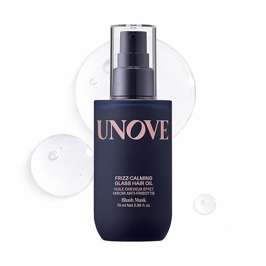 UNOVE Frizz-Calming Glass Hair Oil for Frizzy Hair, Anti-Frizz Hair Oil with Heat Protection up to 455°F, Hair Shine Oil for Sleek, Glass-Like Shine & Softness, 70 mL / 2.36 fl oz