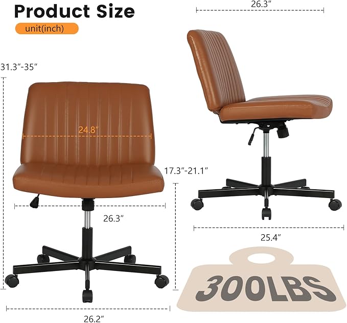 FDW Criss Cross Chair with Wheels Cross Legged Office Desk Modern Swivel Height Adjustable Wide Seat Computer Task Vanity Chair Comfy Fabric Armless Seating for Home Office