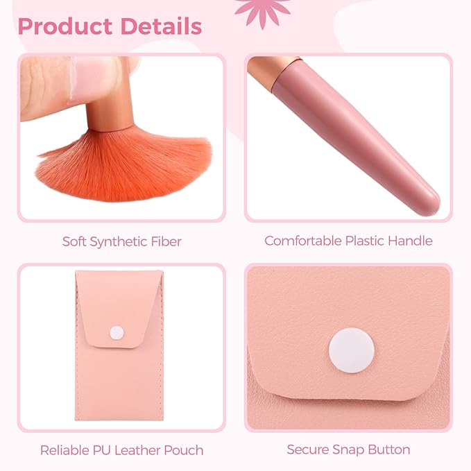 8 Sets Travel Makeup Brushes, Makeup Brush Bag with 8 Brushes, Bridesmaid Present, Synthetic Fiber Makeup Brush, Foundation Blush Shadow Brush Set, Portable Makeup Brush Set for Weddings Parties
