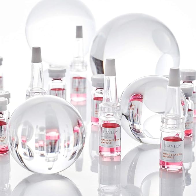 Lavien Medinic Line Amino Silk Skin Ampoule - Concentrated Serum, Hydrolyzed Collagen - Fine Lines, Wrinkle Improvement, All Skin Types - 2 ml-5 Bottle