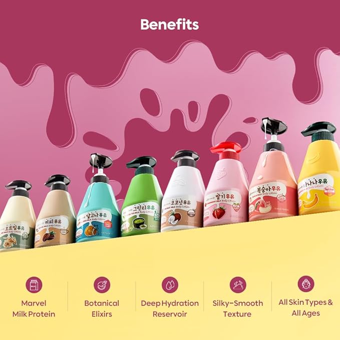 WELCOS KWAILNARA Dalgona Sugar Cookie Milk Body Lotion (19.75 Fl Oz) – Korean Body Lotion for Refreshed & Hydrated Skin | Milk Protein & Black Sugar for Smooth Texture | Paraben-Free & Non-Greasy