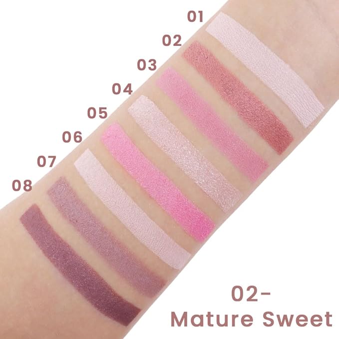 SUAKE Nude Pink Eyeshadow Palette, Matte & Shimmer, High Pigmented 12 Colors Brown Purple Eye Shadow Primers for Eye Makeup, Korean Powder Palet de sombras de ojos (04-Mature Sweet)