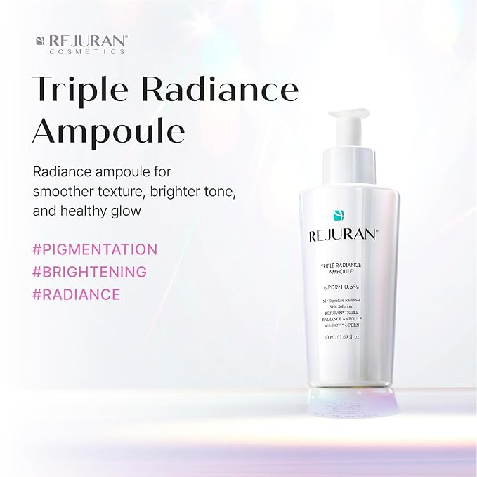 REJURAN® Triple Radiance Ampoule 30ml – DOT™ c-PDRN 0.5% Serum for Tone, Texture & Glow - Niacinamide & Licorice Extract for Even-Looking Skin