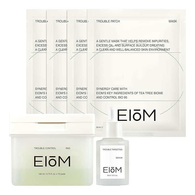 Korean Acne Skincare Set – Tea Tree Face Serum, Toner Pads & Patch Mask for Oily, Sensitive & Blemish-Prone Skin | Hydrating, Exfoliating & Calming K-Beauty Routine