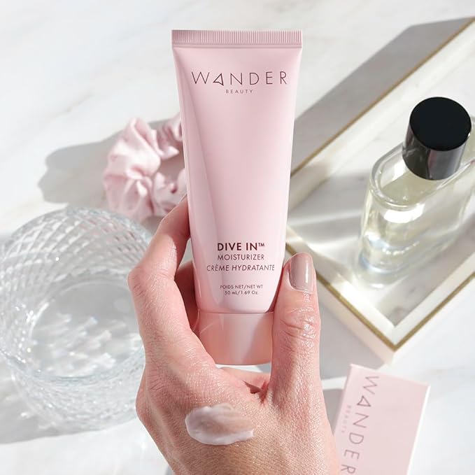 Wander Beauty Dive In Moisturizer - 8-in-1 Hydrating Face Moisturizer For 72h Hydration - Plump, Brighten, & Rejuvenate Skin with 13 Fruits & 4 Flower Extracts - Lightweight Gel Moisturizer - 1.69 oz