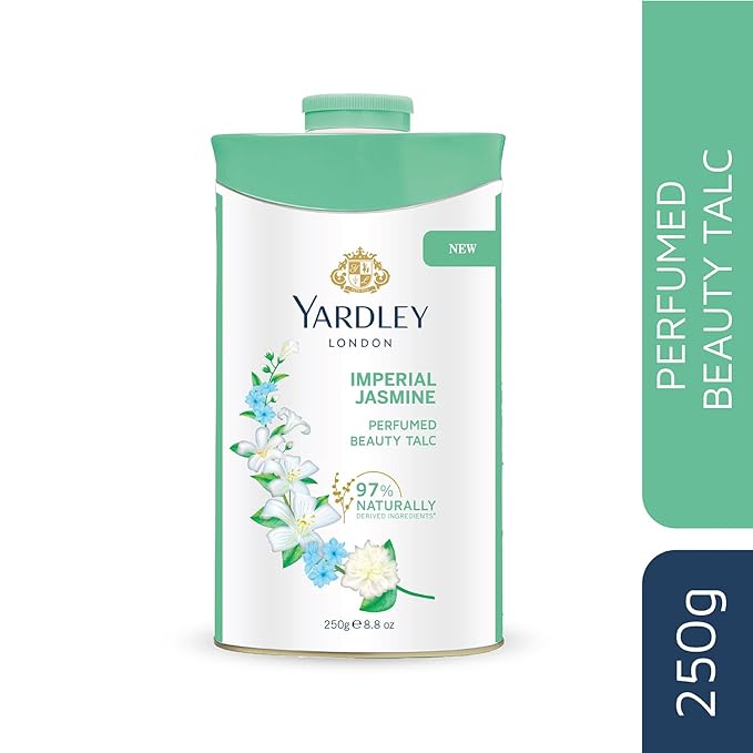 Yardley London Jasmine Perfumed Talcum Powder - 250 g. 8.8 oz, Deodorizing Talc