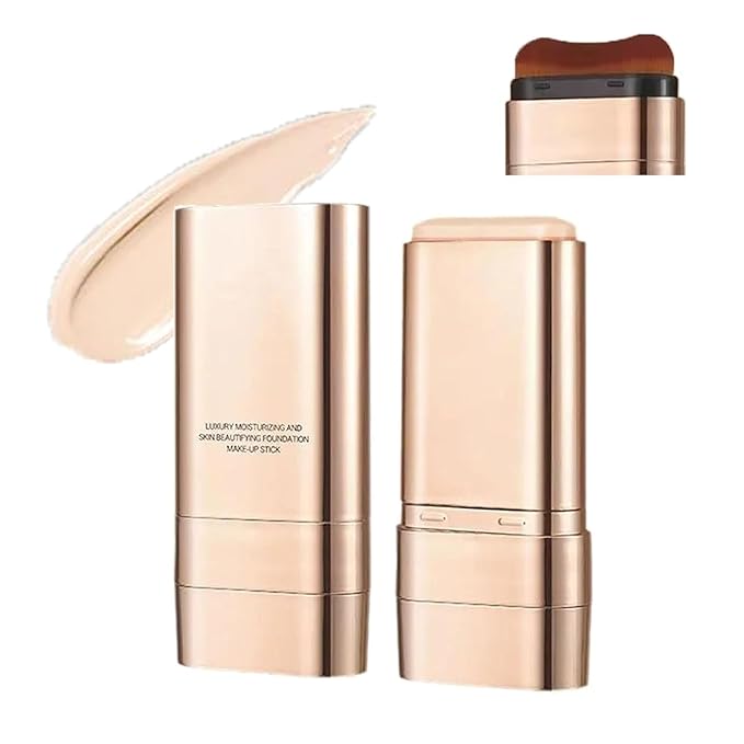 Luminous Dual-Ended Concealer Foundation Stick, Korean Foundation Stick 3 in 1 with Brush, Lightweight, Brightens, Long-Lasting for All Skin Types (nature)