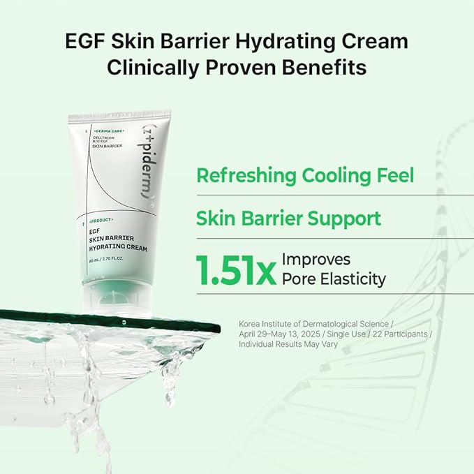 Zipiderm EGF Skin Barrier Moisture Routine Set – Cream Toner + Hydrating Gel Cream Moisturizer, Korean Lightweight Hydration & Barrier-Support Duo for Sensitive, Dry & Acne-Prone Skin