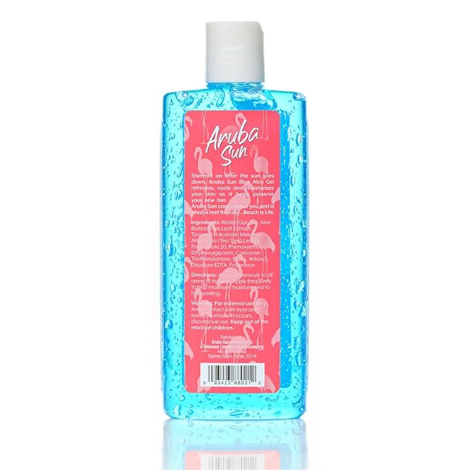 After Sun Cooling Aloe Vera Blue Gel, 8 oz, Infused with Vitamin E & Tea Tree Oil to Soothe, Calm & Hydrate your Sunburn