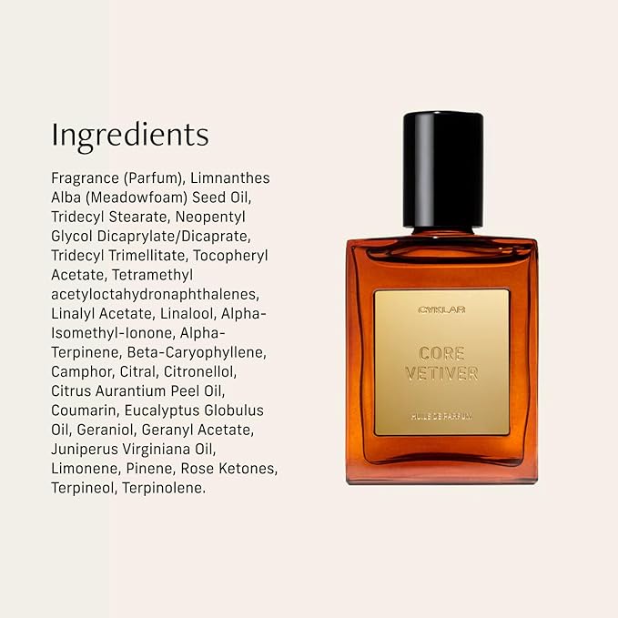 CYKLAR Perfume Oil for Skin – Core Vetiver Scent – Crisp & Aromatic Perfume Fragrance with Driftwood & Clary Sage Notes – Travel-Friendly 30ml