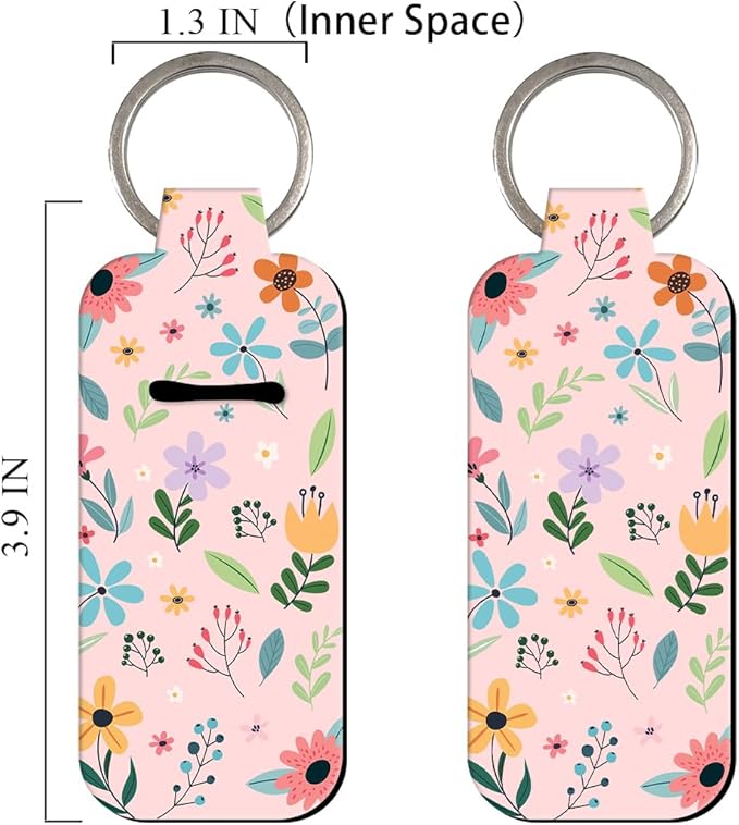DMLSKY Lip Balm Holder Keychain, Sleeve Pouch for Mini Lipstick, Cute Portable Key Chain Accessories for Lip Gloss